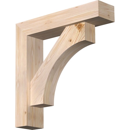 Ekena Millwork Westlake Block Smooth Bracket w/ Offset Brace, Douglas Fir, 5 1/2"W x 24"D x 24"H BKT0604X24X24WTL05SDF